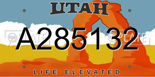 A285132 Utah License Plate
