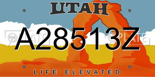 A28513Z Utah License Plate