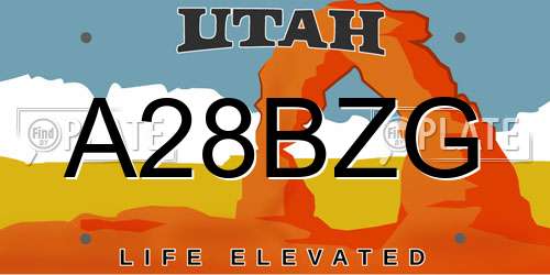 A28BZG Utah License Plate