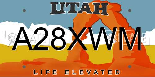 A28XWM Utah License Plate