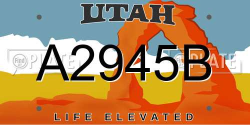 A2945B Utah License Plate
