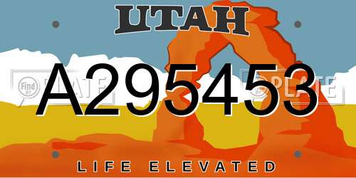 A295453 Utah License Plate
