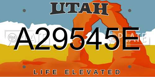 A29545E Utah License Plate