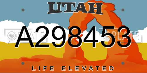 A298453 Utah License Plate