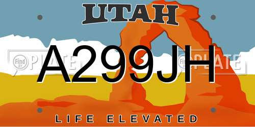 A299JH Utah License Plate