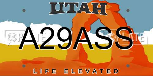 A29ASS Utah License Plate