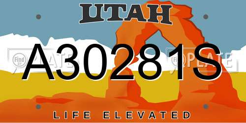 A30281S Utah License Plate
