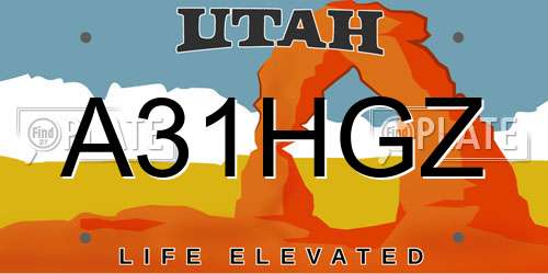 A31HGZ Utah License Plate
