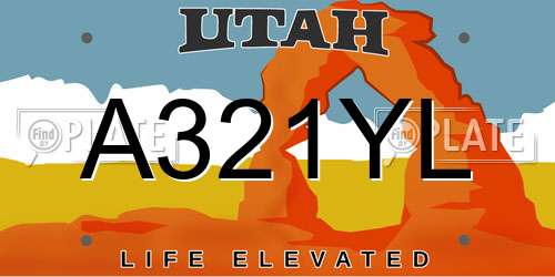 A321YL Utah License Plate