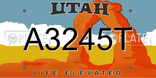 A3245T Utah License Plate