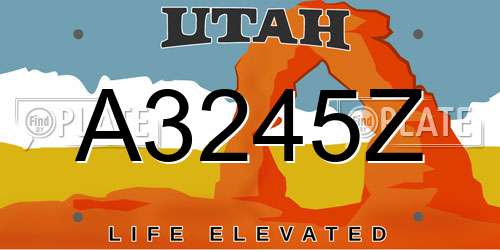 A3245Z Utah License Plate