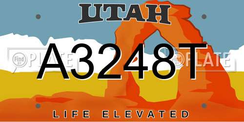 A3248T Utah License Plate