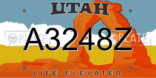 A3248Z Utah License Plate