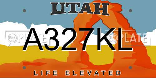 A327KL Utah License Plate