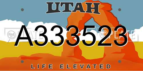 A333523 Utah License Plate