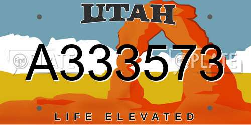 A333573 Utah License Plate