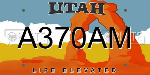 A370AM Utah License Plate