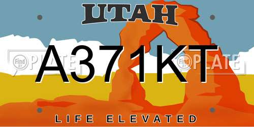 A371KT Utah License Plate
