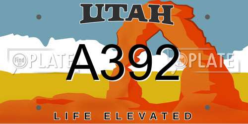 A392 Utah License Plate