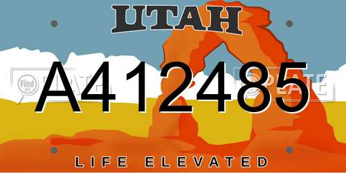 A412485 Utah License Plate