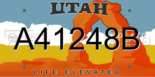 A41248B Utah License Plate