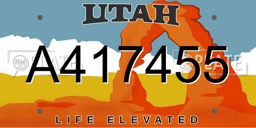 A417455 Utah License Plate