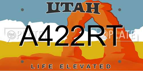 A422RT Utah License Plate