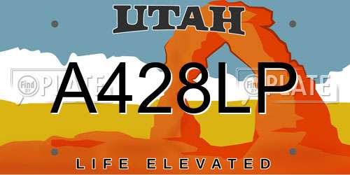A428LP Utah License Plate