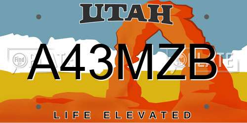 A43MZB Utah License Plate