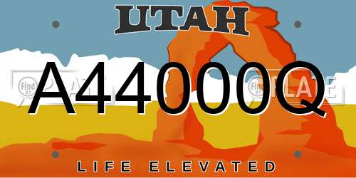A44000Q Utah License Plate