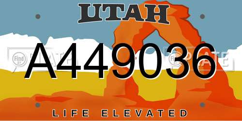 A449036 Utah License Plate