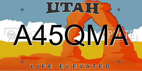 A45QMA Utah License Plate