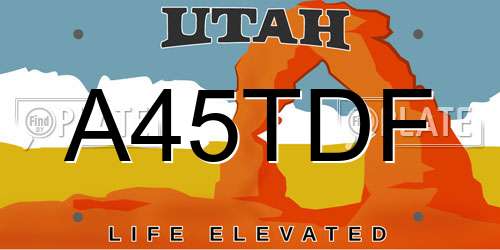 A45TDF Utah License Plate
