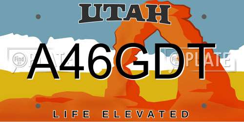 A46GDT Utah License Plate