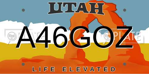 A46GOZ Utah License Plate