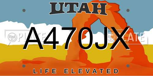 A470JX Utah License Plate