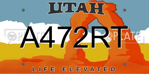 A472RT Utah License Plate