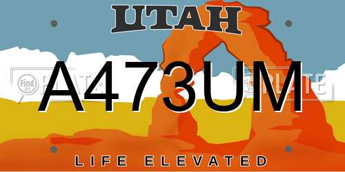 A473UM Utah License Plate