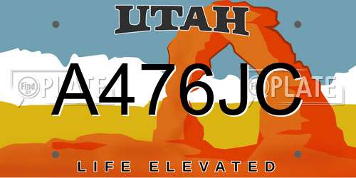 A476JC Utah License Plate