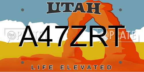 A47ZRT Utah License Plate