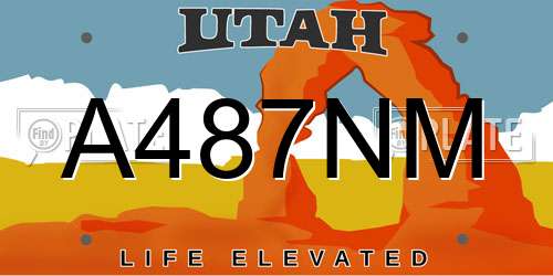 A487NM Utah License Plate