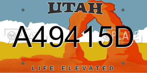 A49415D Utah License Plate