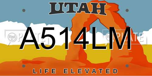 A514LM Utah License Plate