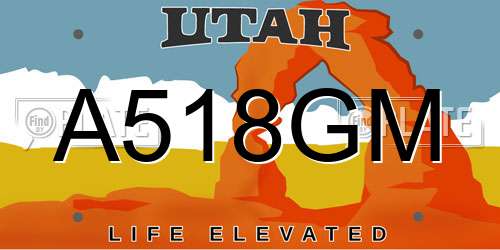A518GM Utah License Plate