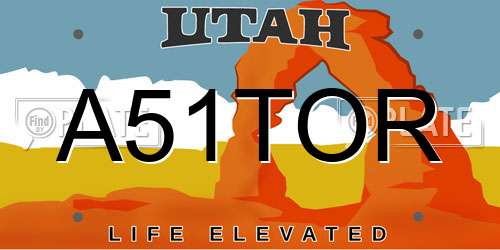 A51TOR Utah License Plate