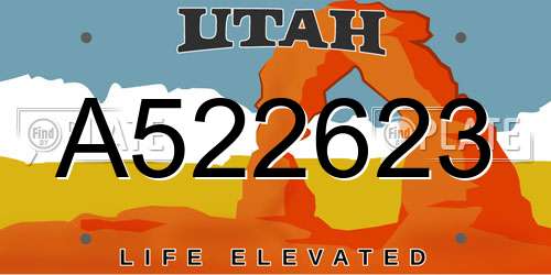 A522623 Utah License Plate