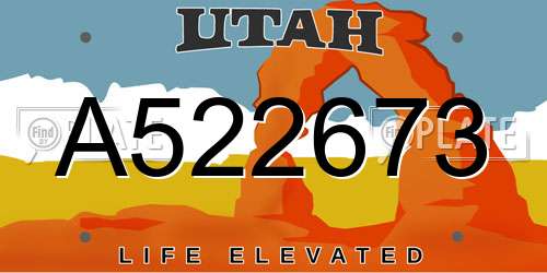 A522673 Utah License Plate