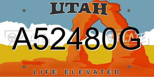 A52480G Utah License Plate