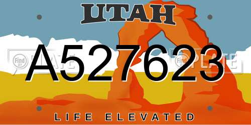 A527623 Utah License Plate