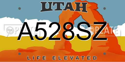 A528SZ Utah License Plate